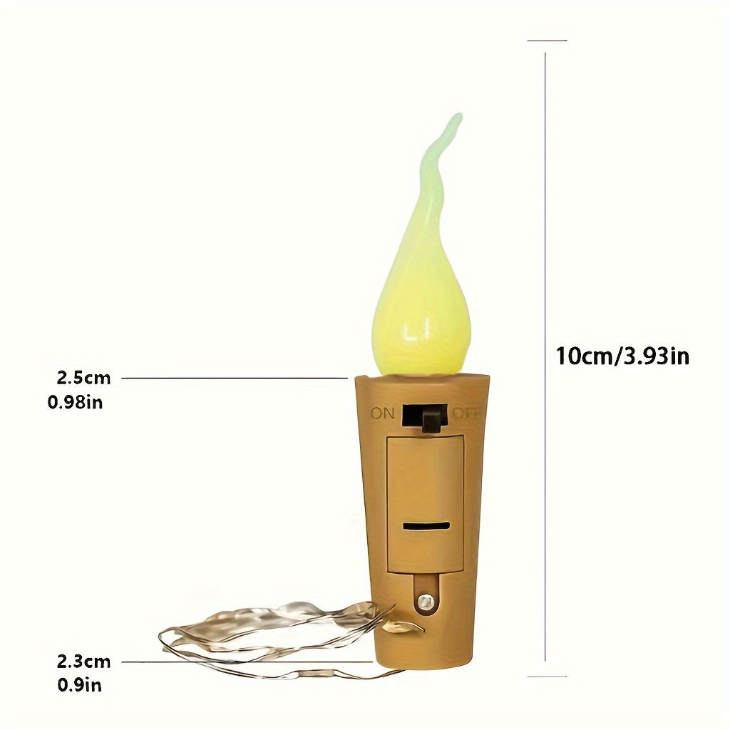 10packs Bottle Lights, LED Flameless Candles Cork Bottle String Lights, Battery Powered Silver Wire Mini Fairy Lights DIY, Party, Christmas, Wedding Decoration