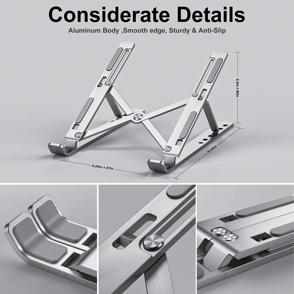 Foldable Aluminum Laptop Stand for MacBook Air Pro PC - PureShop