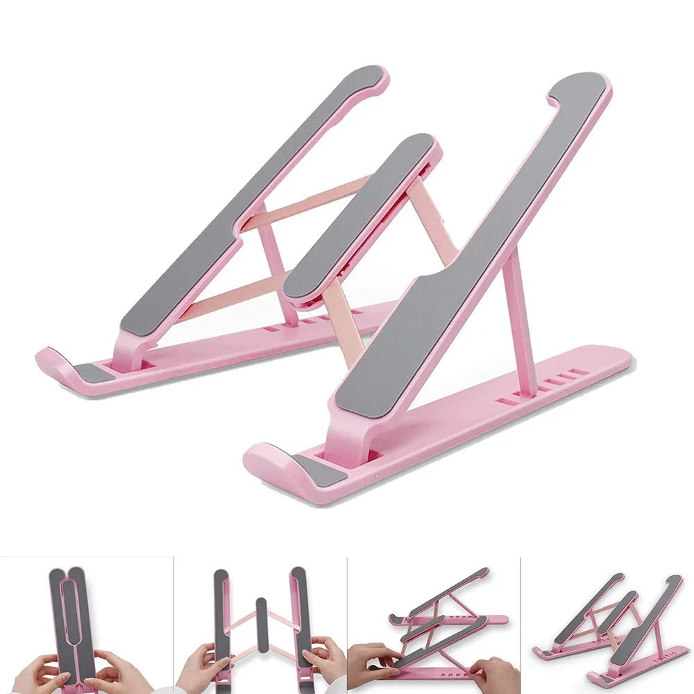 Foldable Laptop Stand Portable Notebook Support Base Holder Adjustable Riser Cooling Bracket for Laptop & Tablet Accessories - PureShop