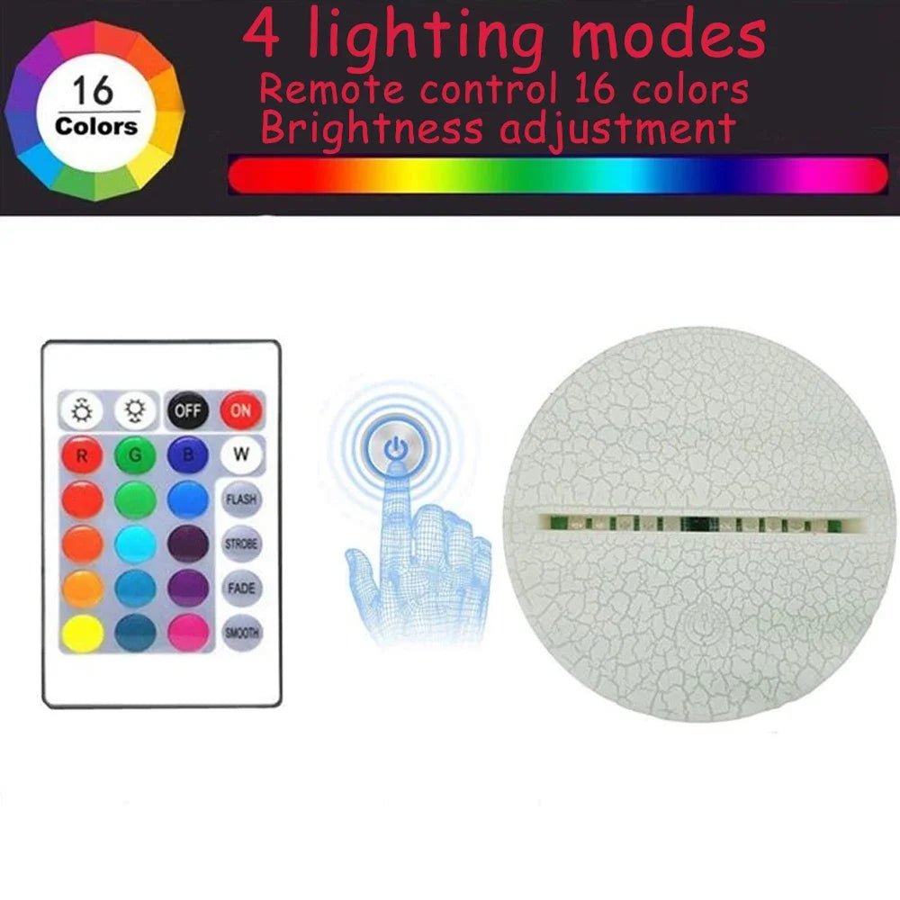 Footballer Cristiano Nathan LED 3D LED Night Light 7/16 Colors Variable ...