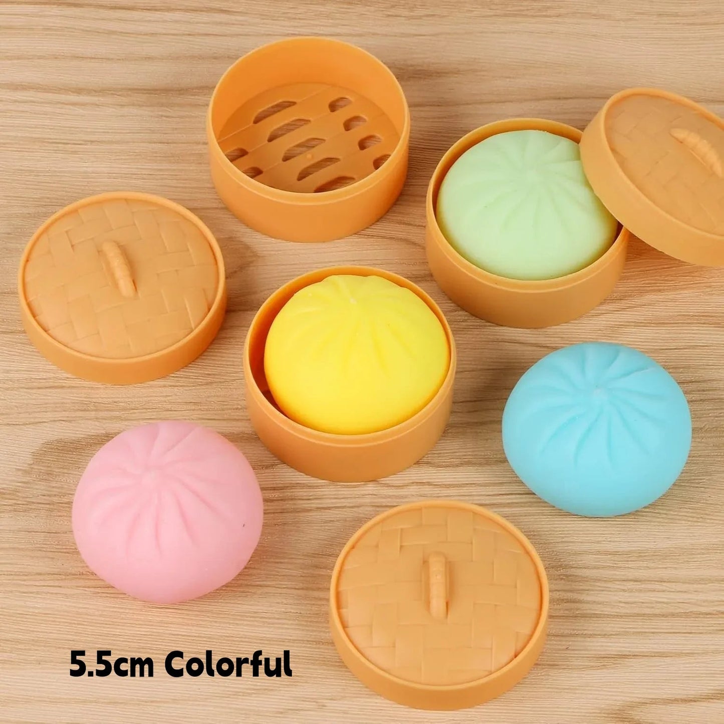 Giant Dumpling Squishy, Jumbo Dumpling Squishy Toy with Steamer, Anxiety Relief Squeeze Toy for Decompression and Sensory Play - PureShop