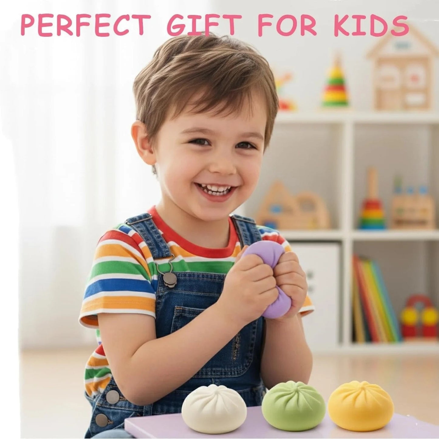 Giant Dumpling Squishy, Jumbo Dumpling Squishy Toy with Steamer, Anxiety Relief Squeeze Toy for Decompression and Sensory Play - PureShop
