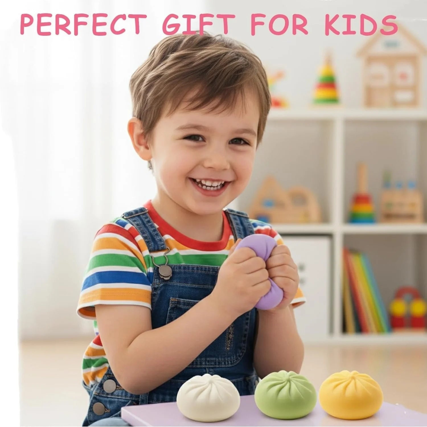 Giant Dumpling Squishy, Jumbo Dumpling Squishy Toy with Steamer, Anxiety Relief Squeeze Toy for Decompression and Sensory Play - PureShop