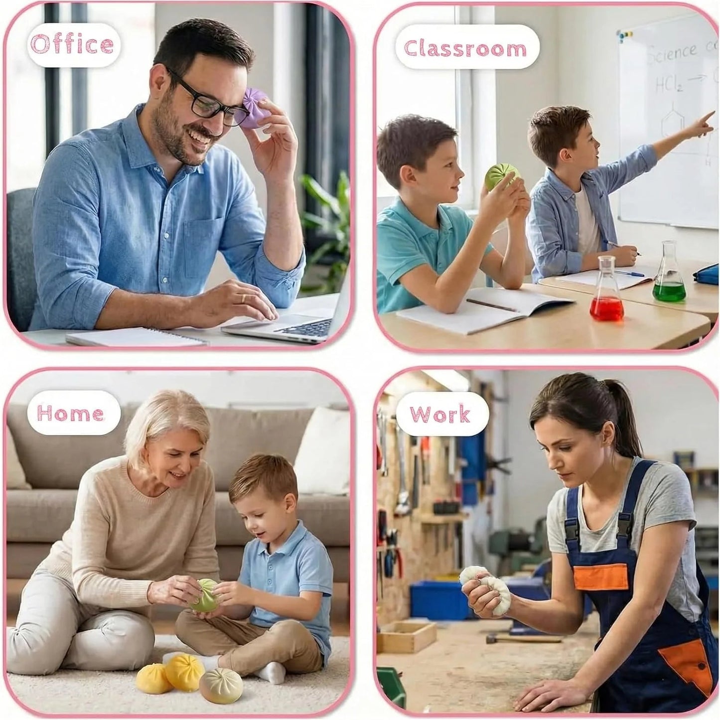 Giant Dumpling Squishy, Jumbo Dumpling Squishy Toy with Steamer, Anxiety Relief Squeeze Toy for Decompression and Sensory Play - PureShop