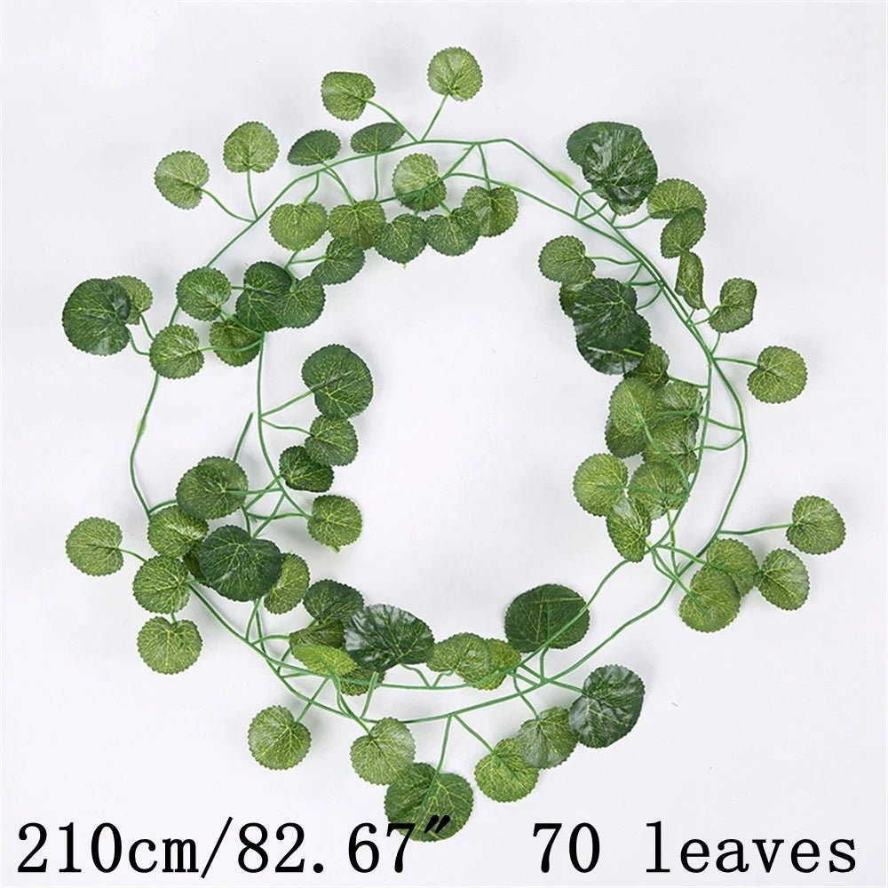 Green Artificial Plants Flowers Vines Home Room Decor Silk Hanging Fake Leaf Garland Leaves For Garden Wedding Party Decoration - PureShop