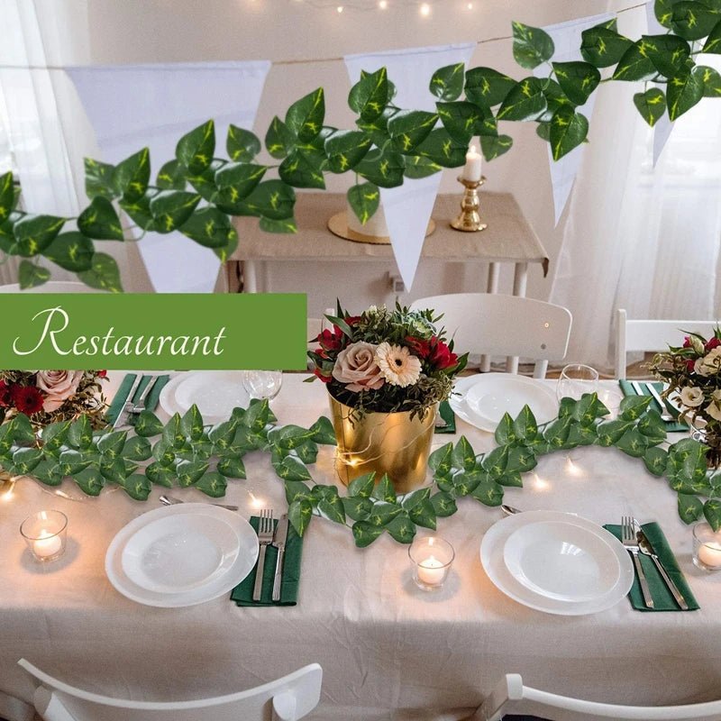 Green Artificial Plants Flowers Vines Home Room Decor Silk Hanging Fake Leaf Garland Leaves For Garden Wedding Party Decoration - PureShop