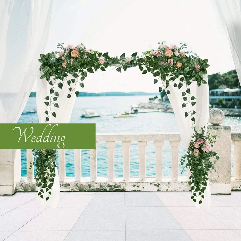 Green Artificial Plants Flowers Vines Home Room Decor Silk Hanging Fake Leaf Garland Leaves For Garden Wedding Party Decoration - PureShop