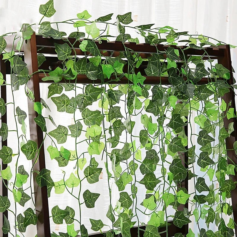 Green Artificial Plants Flowers Vines Home Room Decor Silk Hanging Fake Leaf Garland Leaves For Garden Wedding Party Decoration - PureShop