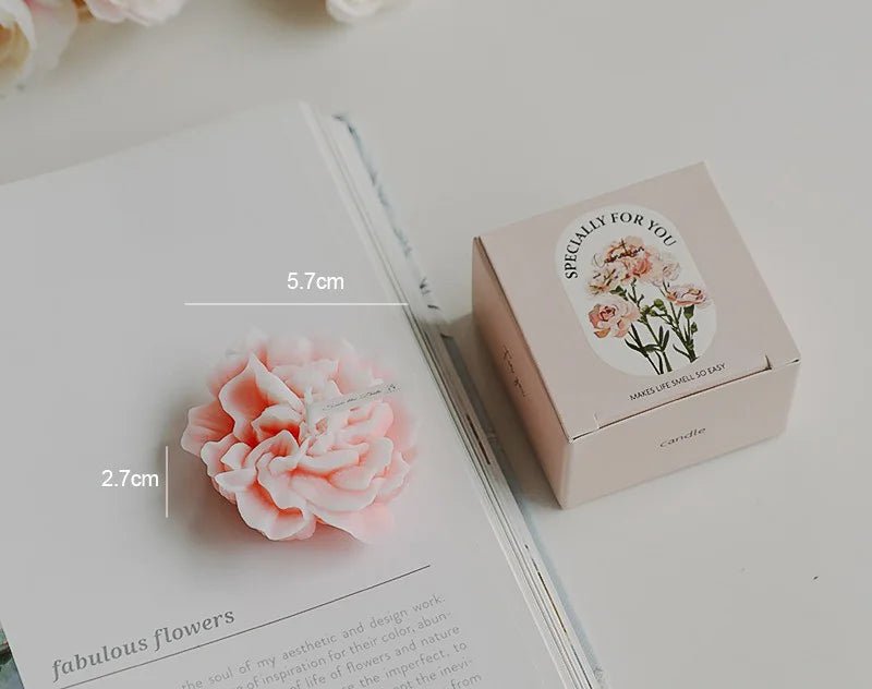 Handmade Carnation Candle Scented Candle Aromatherapy Soy Wax Candle Wedding Birthday Candles Party Home Decoration Photo Props - PureShop