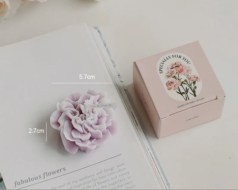 Handmade Carnation Candle Scented Candle Aromatherapy Soy Wax Candle Wedding Birthday Candles Party Home Decoration Photo Props - PureShop