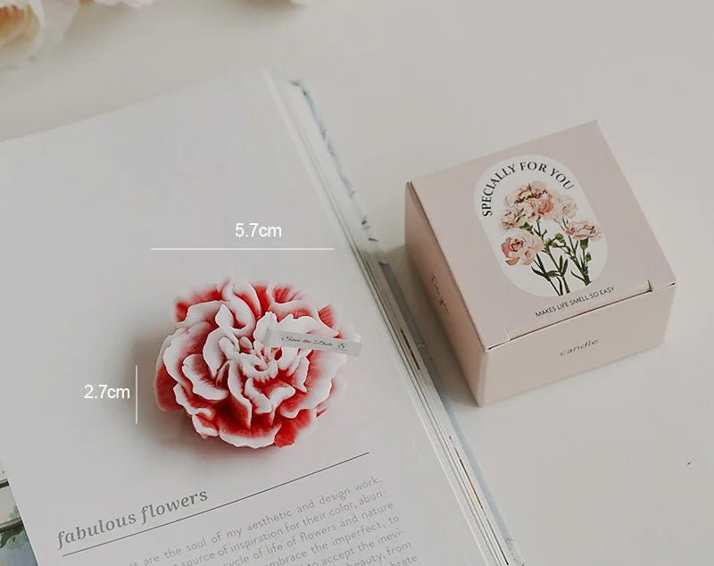 Handmade Carnation Candle Scented Candle Aromatherapy Soy Wax Candle Wedding Birthday Candles Party Home Decoration Photo Props - PureShop