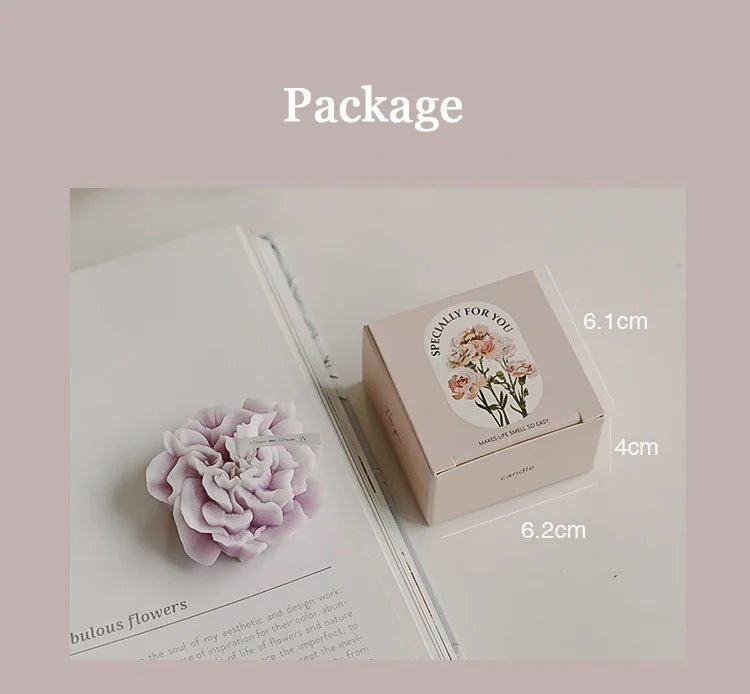 Handmade Carnation Candle Scented Candle Aromatherapy Soy Wax Candle Wedding Birthday Candles Party Home Decoration Photo Props - PureShop
