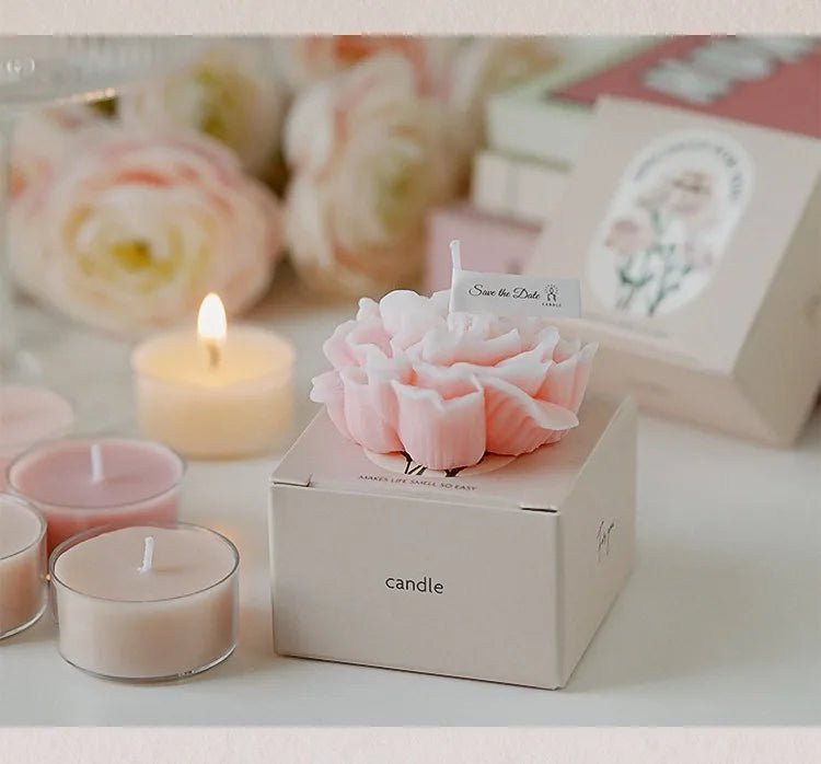 Handmade Carnation Candle Scented Candle Aromatherapy Soy Wax Candle Wedding Birthday Candles Party Home Decoration Photo Props - PureShop