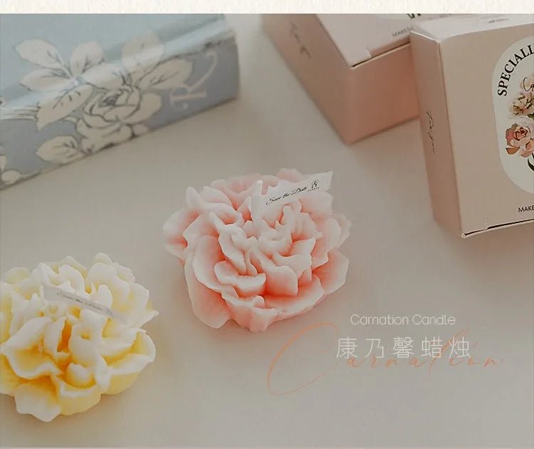 Handmade Carnation Candle Scented Candle Aromatherapy Soy Wax Candle Wedding Birthday Candles Party Home Decoration Photo Props - PureShop