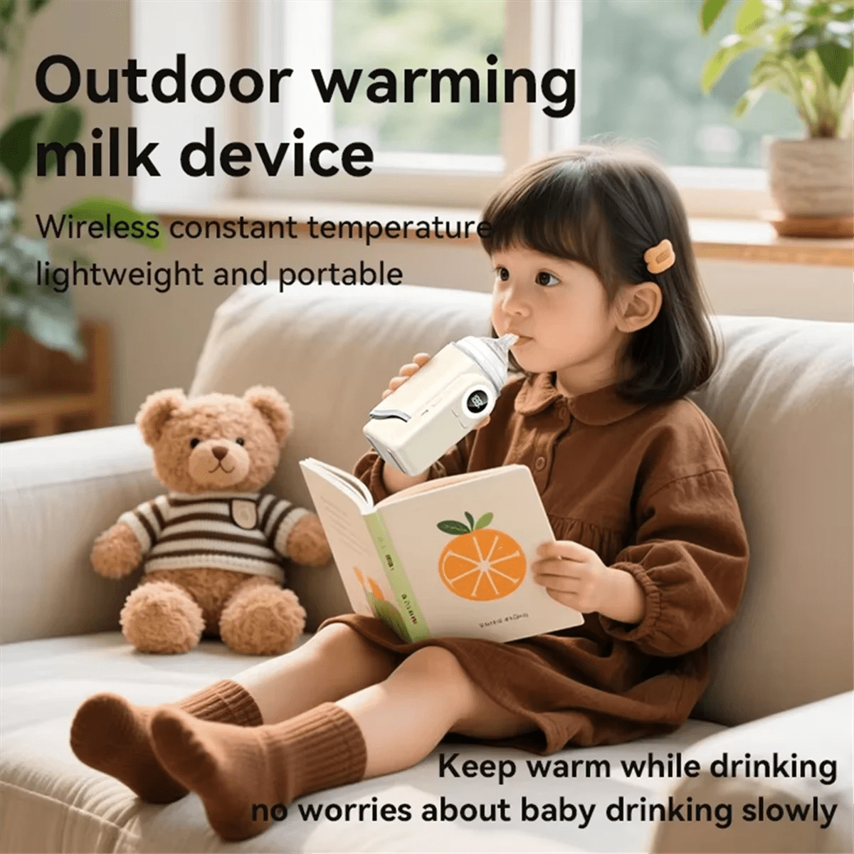 HLZS-USB Portable Milk Warmer For Baby Outdoor Constant Temperature Bottle Insulation Cover Hot Milk And Milk Heating Cover - PureShop