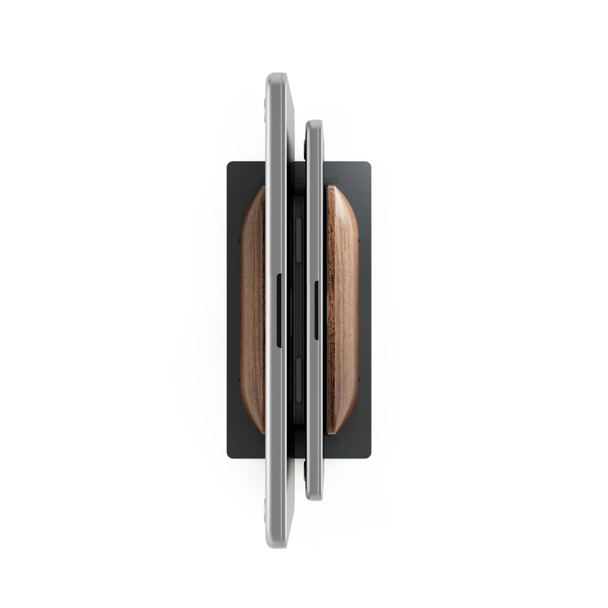 Adjustable Walnut Vertical Laptop Stand for Desk - Dual Slot Wooden Holder - PureShop