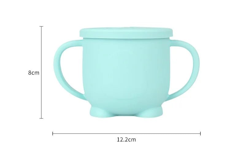 Kids Cup Silicone Food Storage Box Solid Color Baby Sippy Cup Portable Children Snacks Container with Lid Scale BPA Free 200ml - PureShop