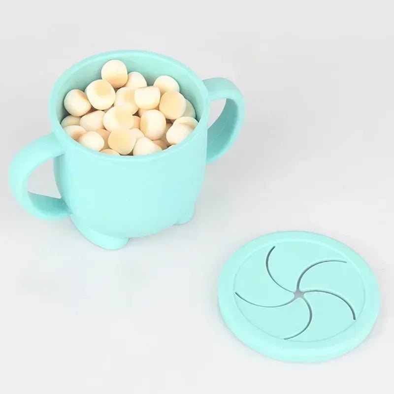 Kids Cup Silicone Food Storage Box Solid Color Baby Sippy Cup Portable Children Snacks Container with Lid Scale BPA Free 200ml - PureShop
