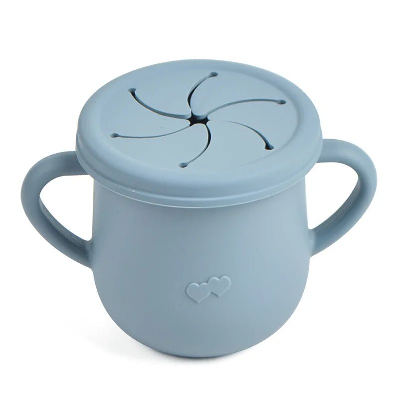 Kids Cup Silicone Food Storage Box Solid Color Baby Sippy Cup Portable Children Snacks Container with Lid Scale BPA Free 200ml - PureShop