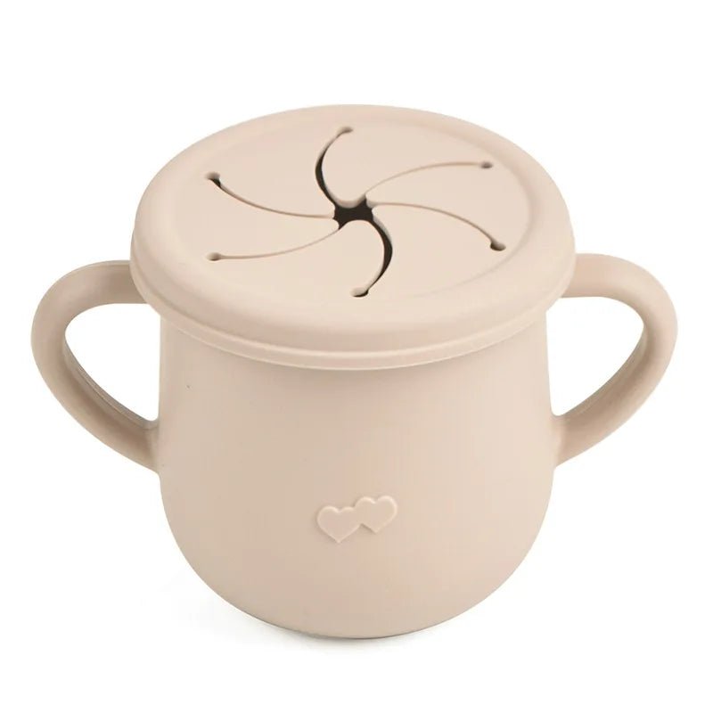 Kids Cup Silicone Food Storage Box Solid Color Baby Sippy Cup Portable Children Snacks Container with Lid Scale BPA Free 200ml - PureShop