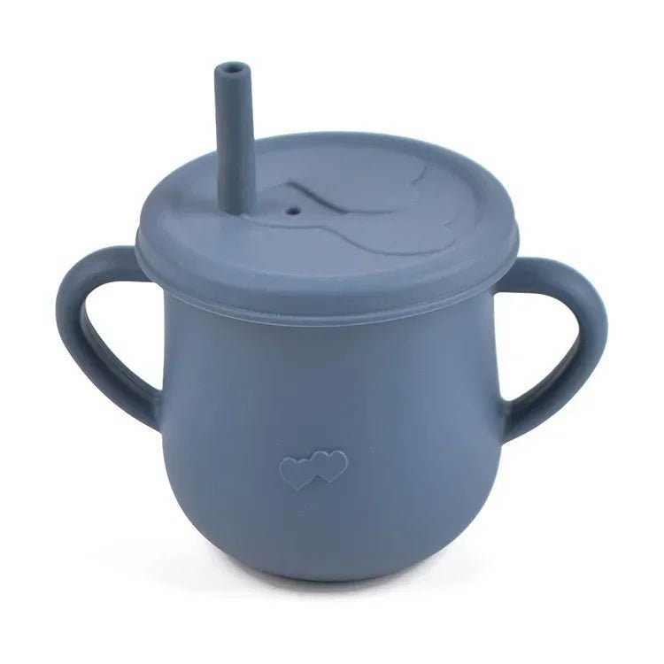 Kids Cup Silicone Food Storage Box Solid Color Baby Sippy Cup Portable Children Snacks Container with Lid Scale BPA Free 200ml - PureShop