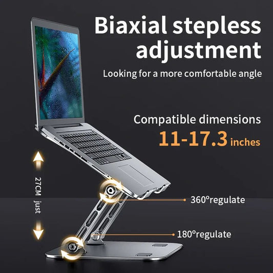 Adjustable Aluminum Laptop Stand Holder E-Brands Up to 17" Tablet Cooling Bracket - PureShop