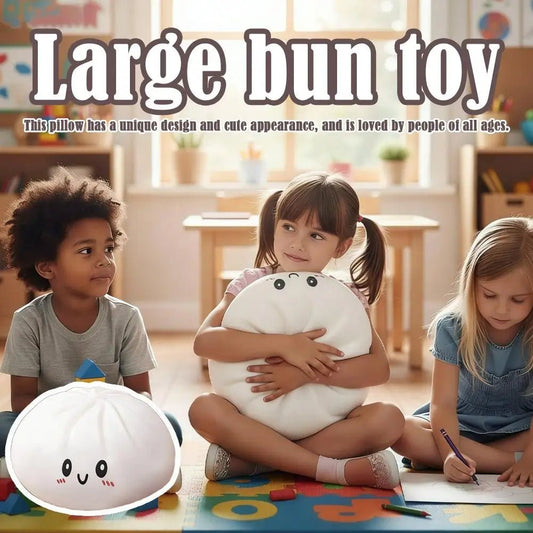 Large Dumpling Squishy Plush Toy Soft PET Stuffed Hug Pillow Adorable Steamer Design Home Decoration Stress Relief Toy for Kids - PureShop
