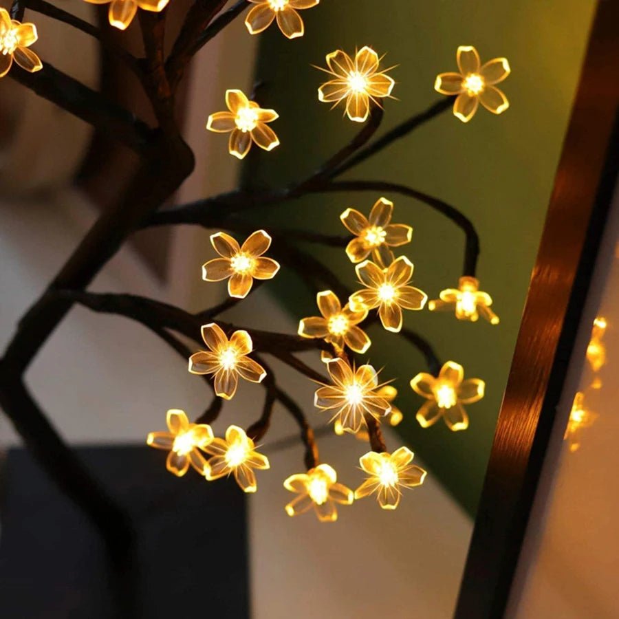 LED indoor room decoration tree light bedroom home lighting simulation cherry blossom tree light - PureShop