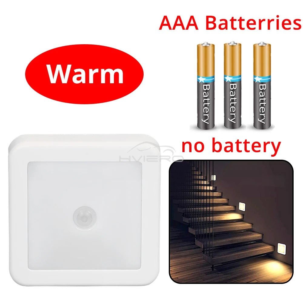 LED Night Light Smart Motion Sensor Battery USB Charging Operated Bedside Lamp Living Room Hallway Pathway Toilet Home Lighting - PureShop