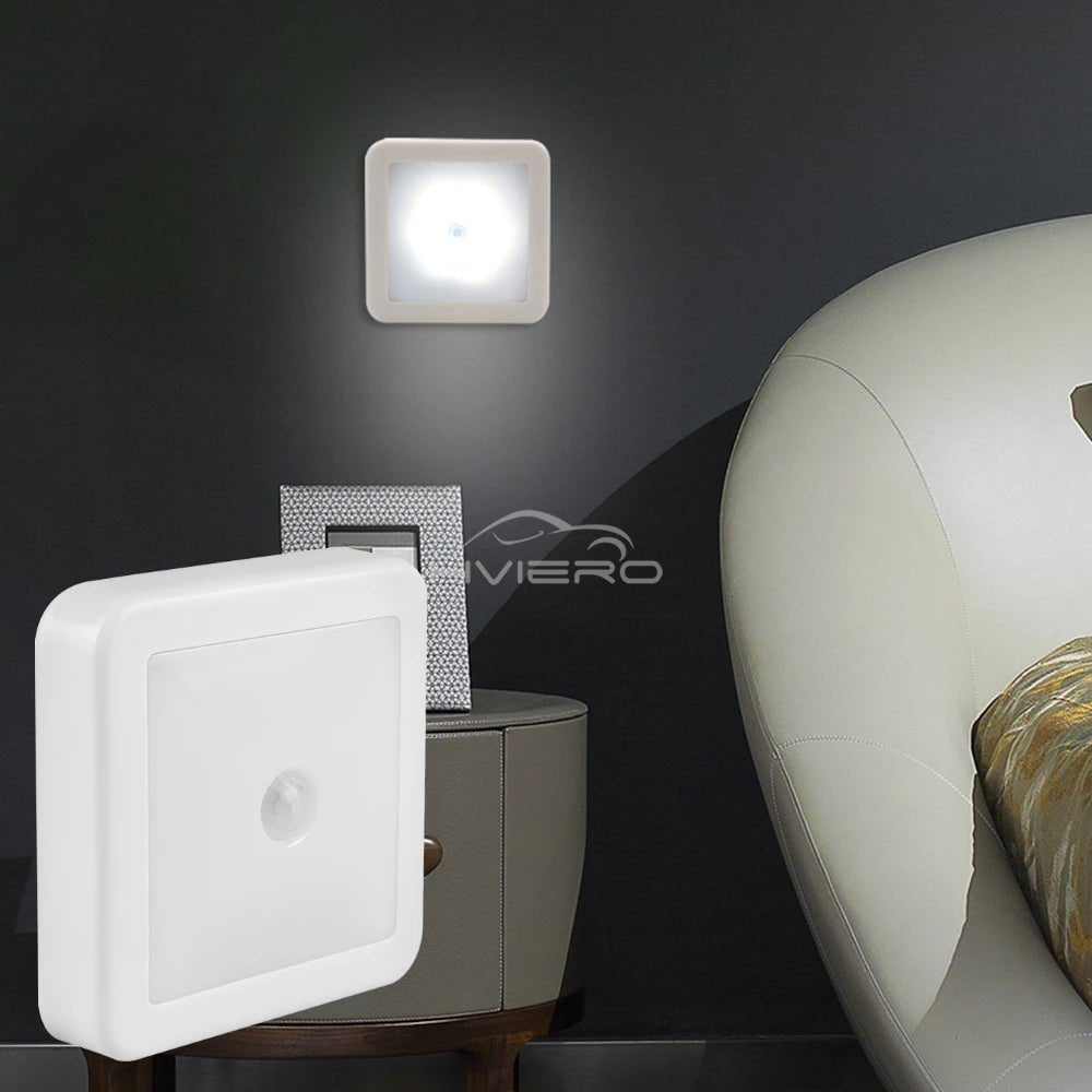LED Night Light Smart Motion Sensor Battery USB Charging Operated Bedside Lamp Living Room Hallway Pathway Toilet Home Lighting - PureShop