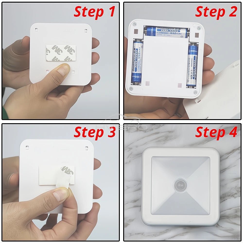 LED Night Light Smart Motion Sensor Battery USB Charging Operated Bedside Lamp Living Room Hallway Pathway Toilet Home Lighting - PureShop