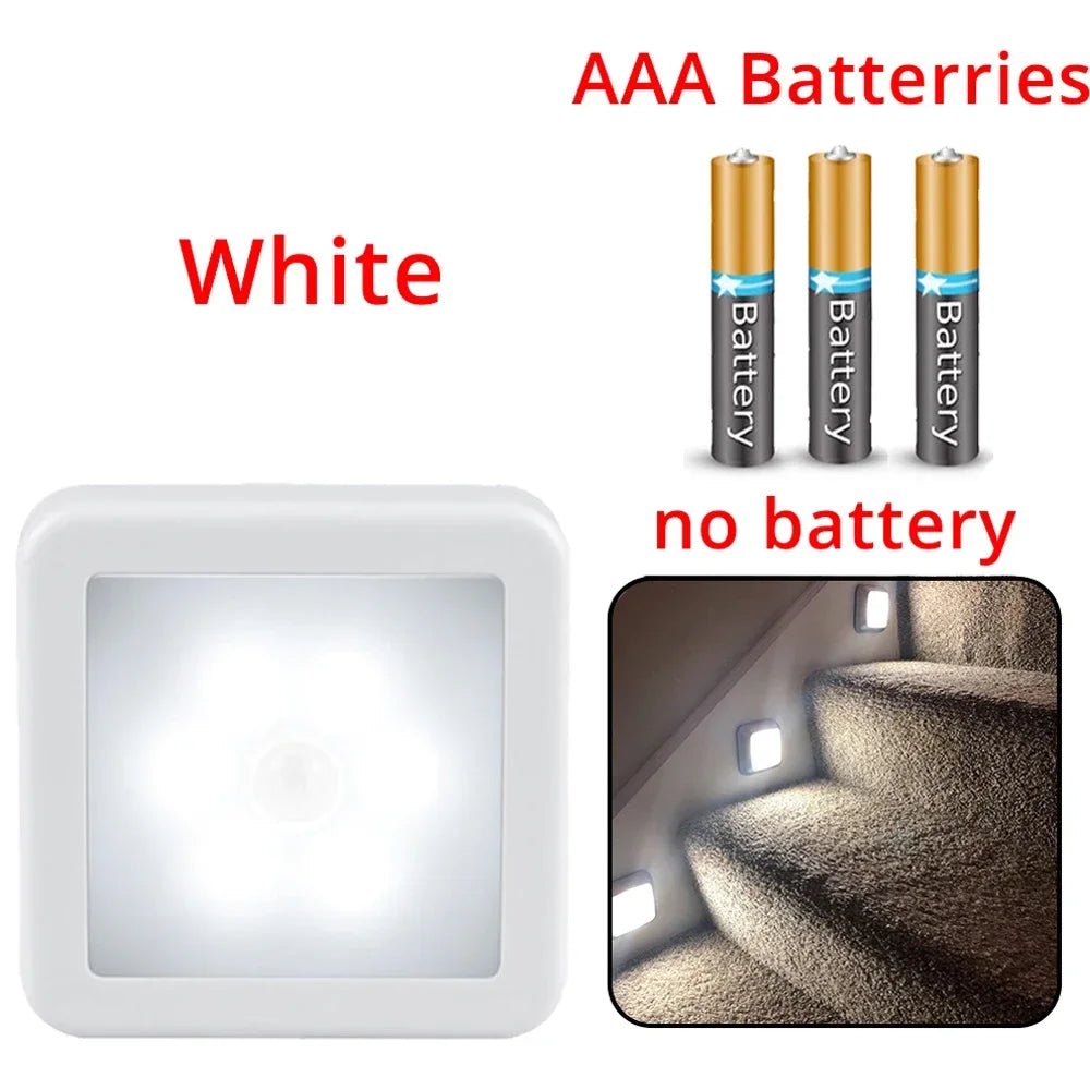 LED Night Light Smart Motion Sensor Battery USB Charging Operated Bedside Lamp Living Room Hallway Pathway Toilet Home Lighting - PureShop