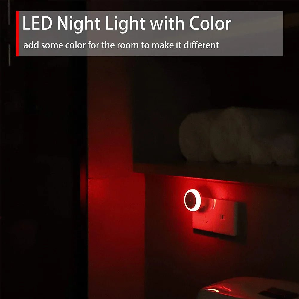LED Night Light Smart Night Sensor Round Plug in Wall Night - PureShop
