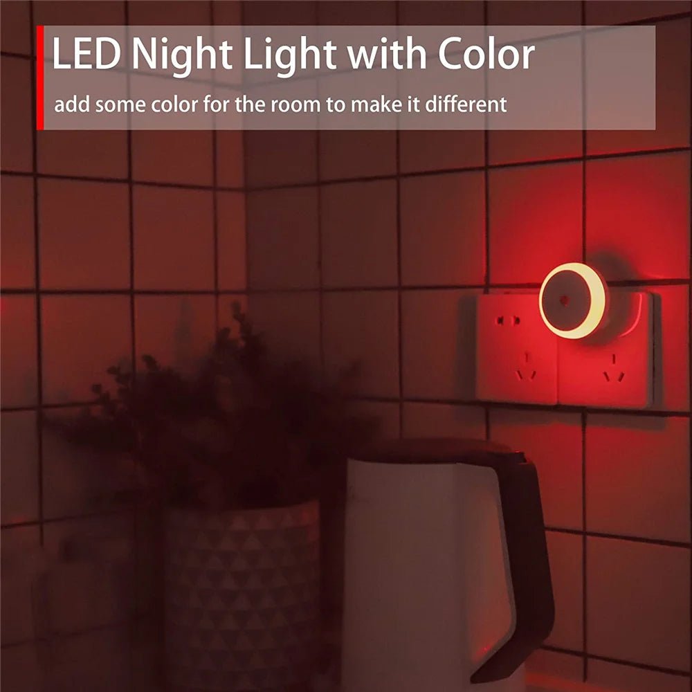 LED Night Light Smart Night Sensor Round Plug in Wall Night - PureShop