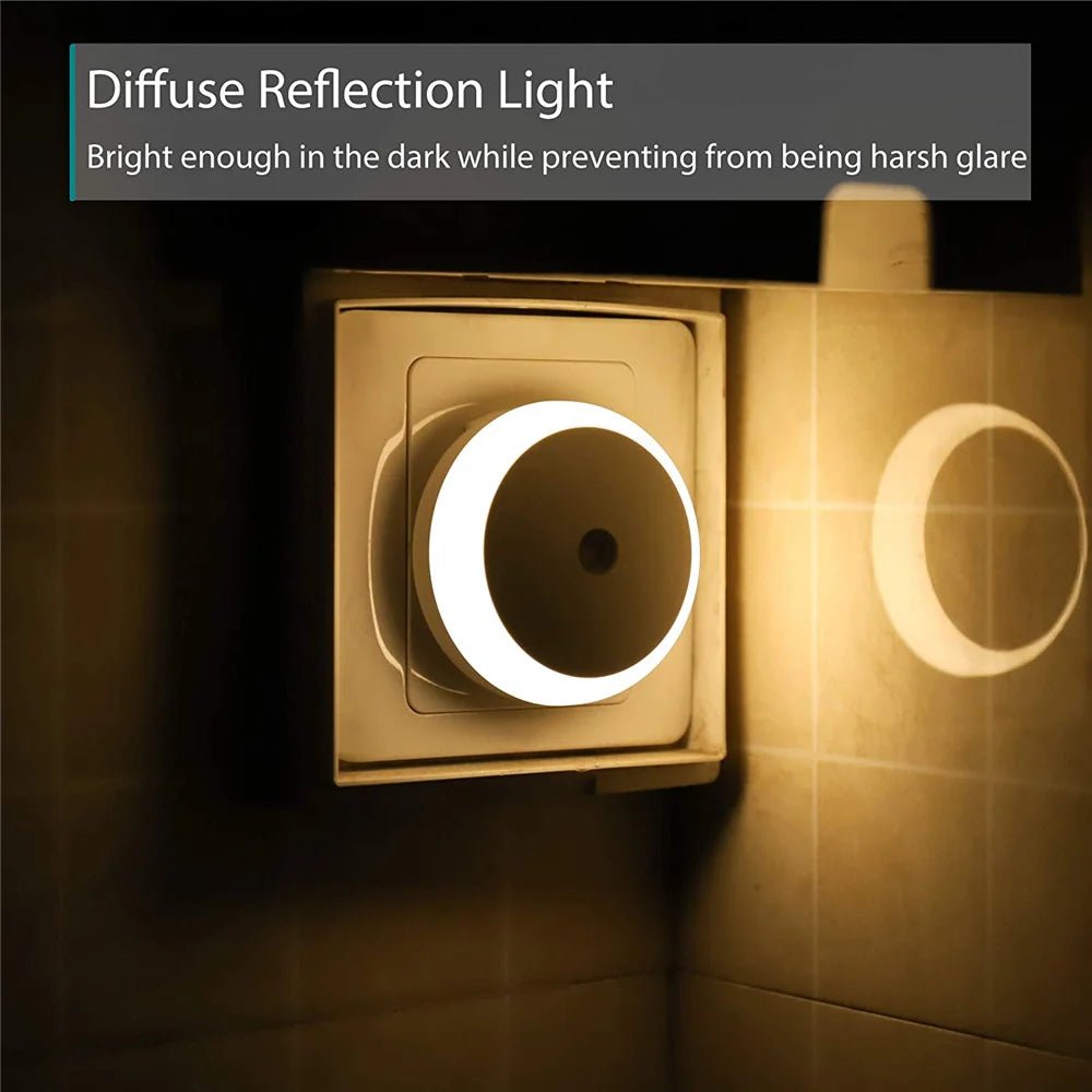 LED Night Light Smart Night Sensor Round Plug in Wall Night - PureShop