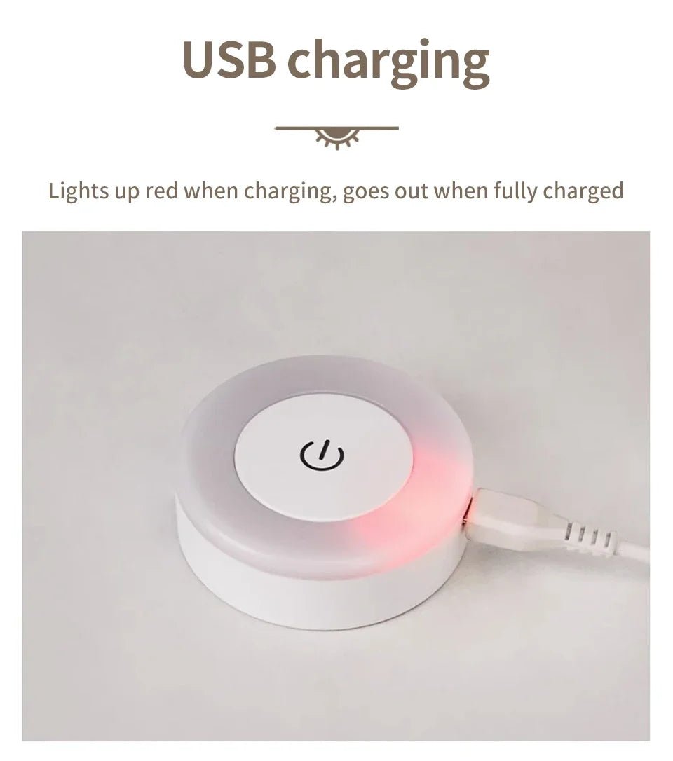 LED Night Light USB Rechargeable Night Lamp 3 Color Dimmable Wall Lamp Wireless Bedroom Kitchen Cabinet Wardrobe Staircase Lamp - PureShop