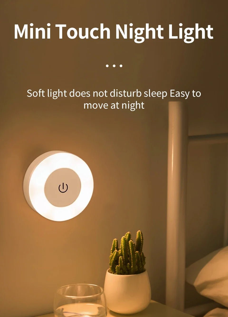LED Night Light USB Rechargeable Night Lamp 3 Color Dimmable Wall Lamp Wireless Bedroom Kitchen Cabinet Wardrobe Staircase Lamp - PureShop