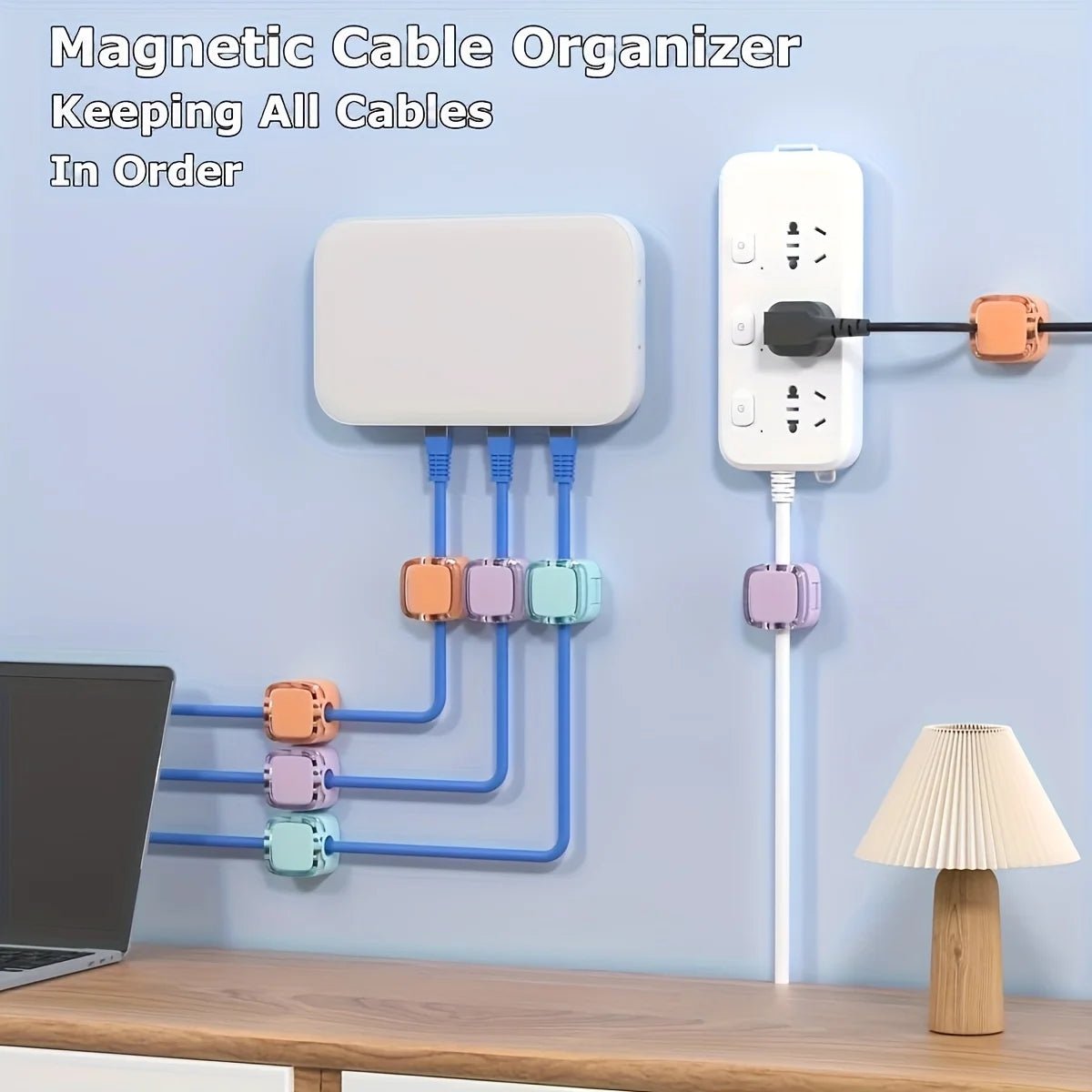 Magnetic Cable Clips with Adjustable Adhesive Cord Holders - PureShop