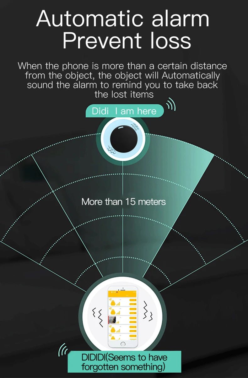 Mini GPS Locator AntiLost Alarm Wallet Keychain Smart Tag Bluetooth-Compatible Tracer Keychain Dog Pet Child Tracker Key Finder - PureShop