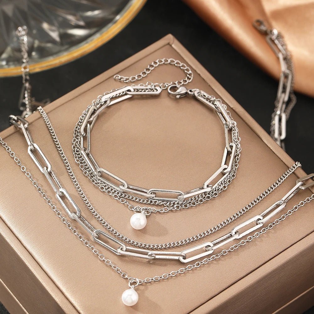 Modern Stainless Steel Jewelry Set - PureShop