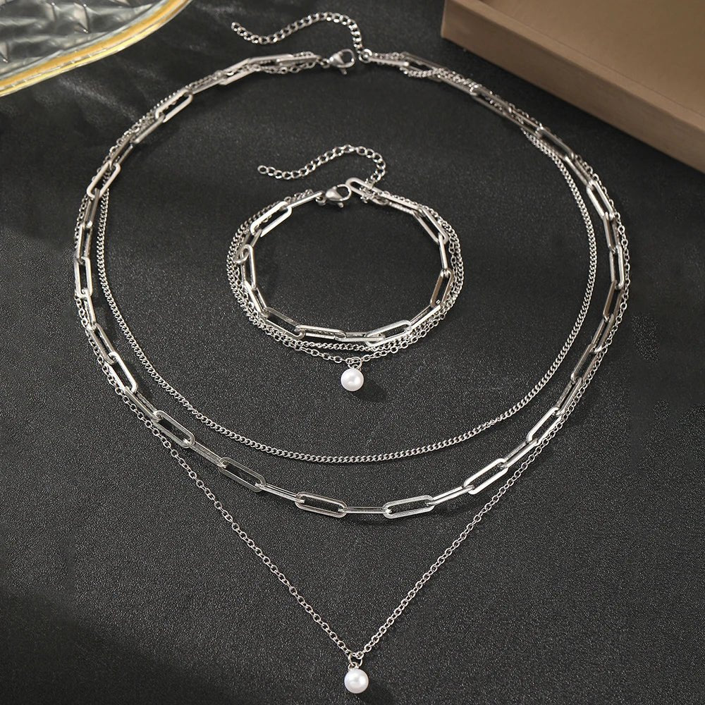Modern Stainless Steel Jewelry Set - PureShop