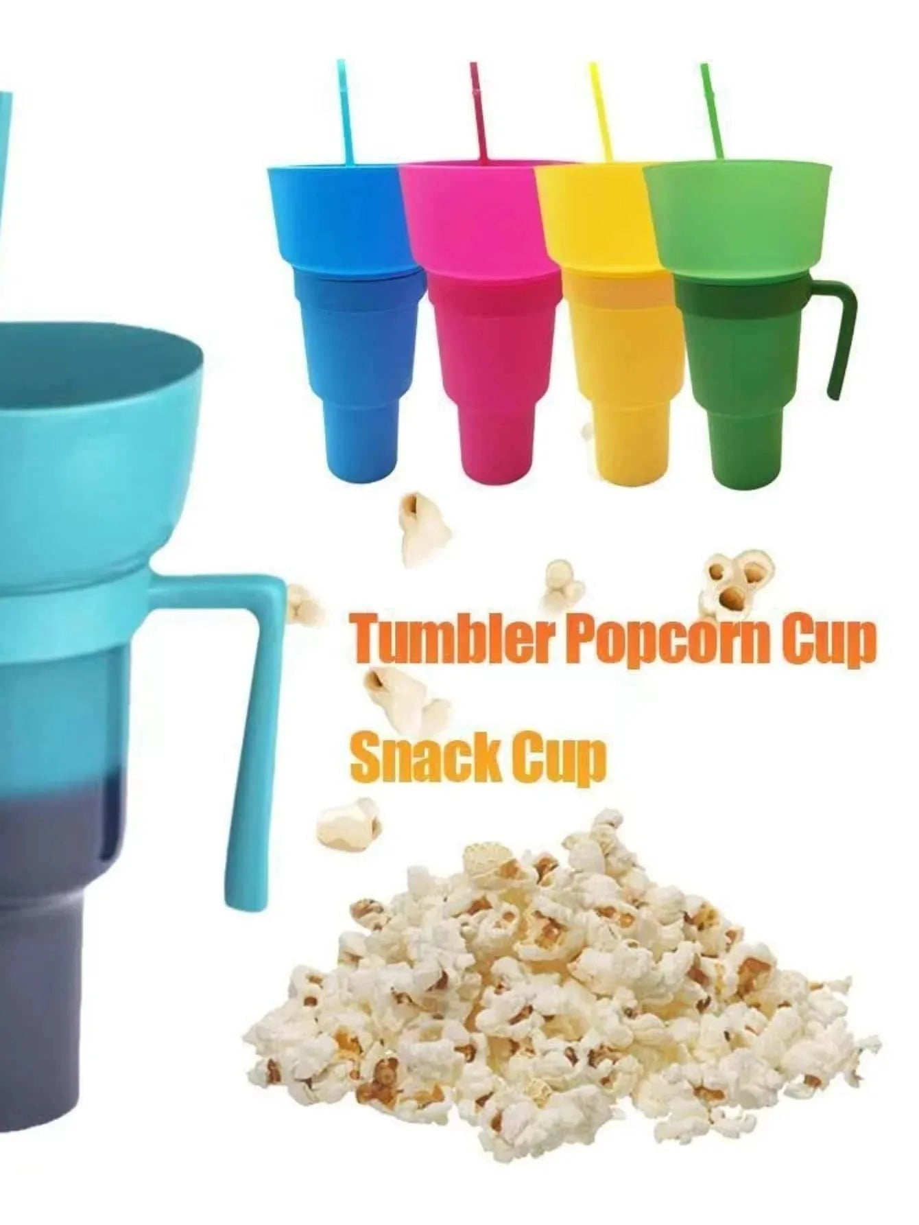Innovative 2-In-1 Popcorn & Drink Cup with Handle - Portable Design & Multi-Functionality - PureShop