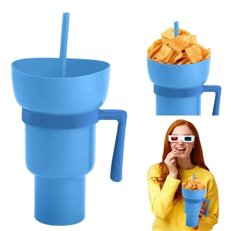 Innovative 2-In-1 Popcorn & Drink Cup with Handle - Portable Design & Multi-Functionality - PureShop