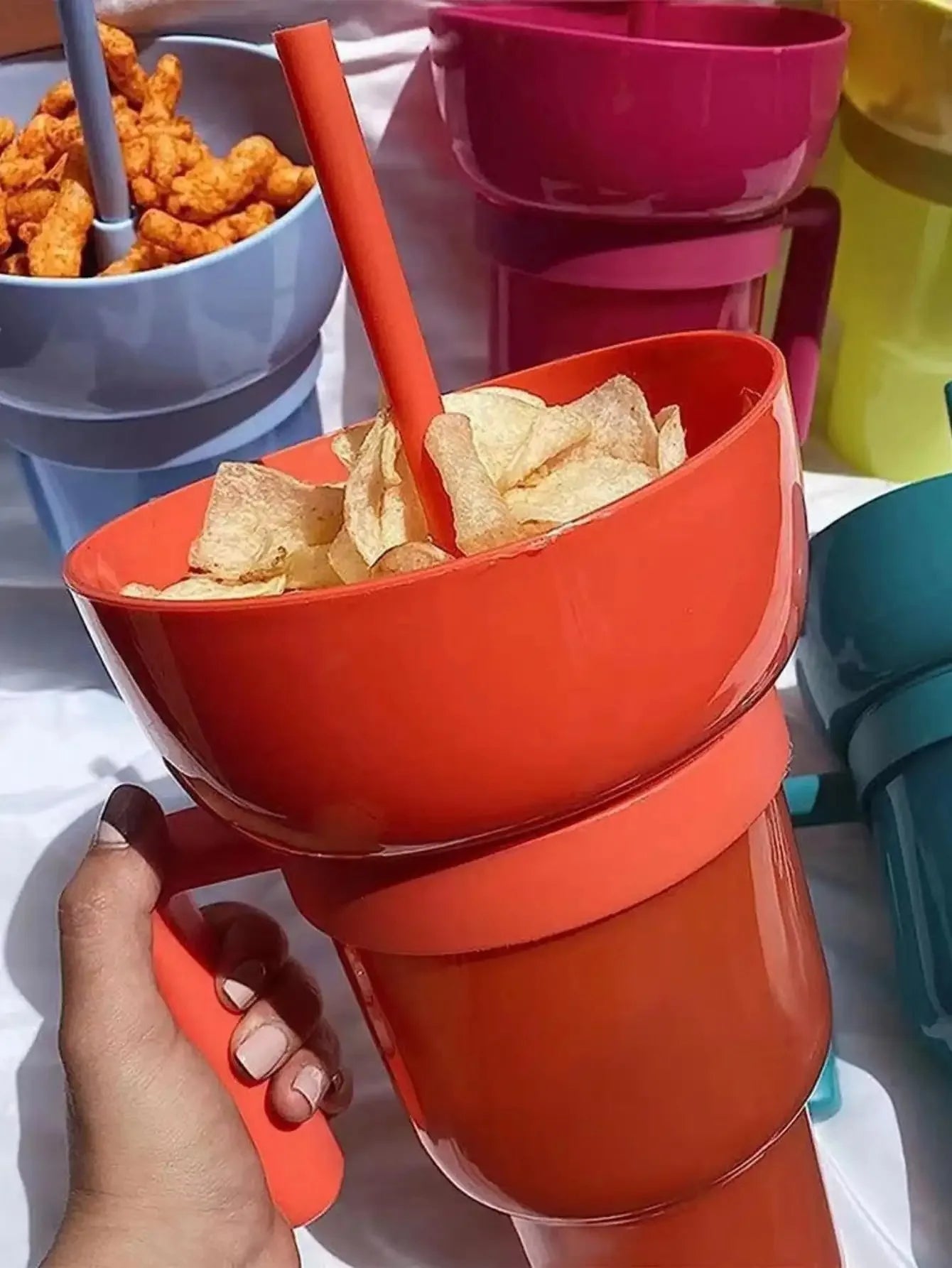 Innovative 2-In-1 Popcorn & Drink Cup with Handle - Portable Design & Multi-Functionality - PureShop