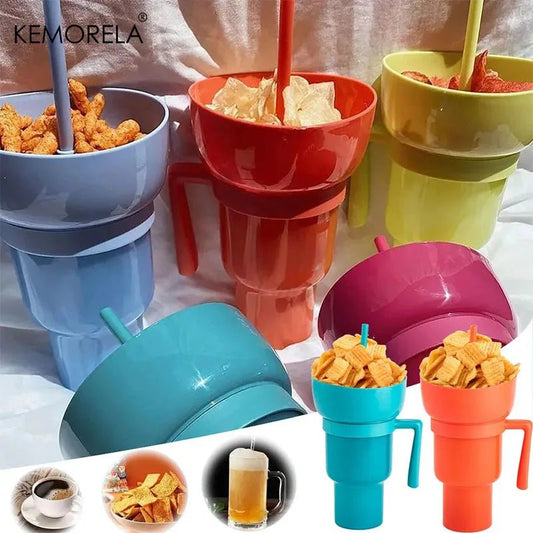 Innovative 2-In-1 Popcorn & Drink Cup with Handle - Portable Design & Multi-Functionality - PureShop