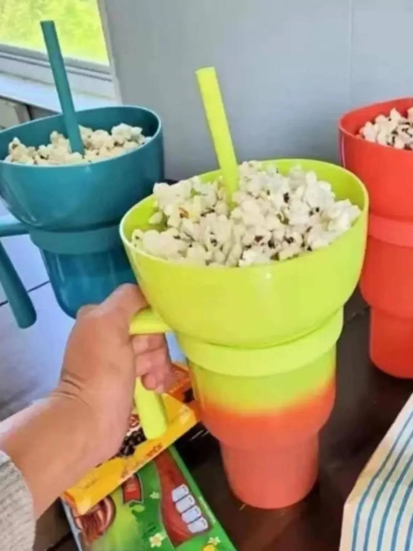 Innovative 2-In-1 Popcorn & Drink Cup with Handle - Portable Design & Multi-Functionality - PureShop