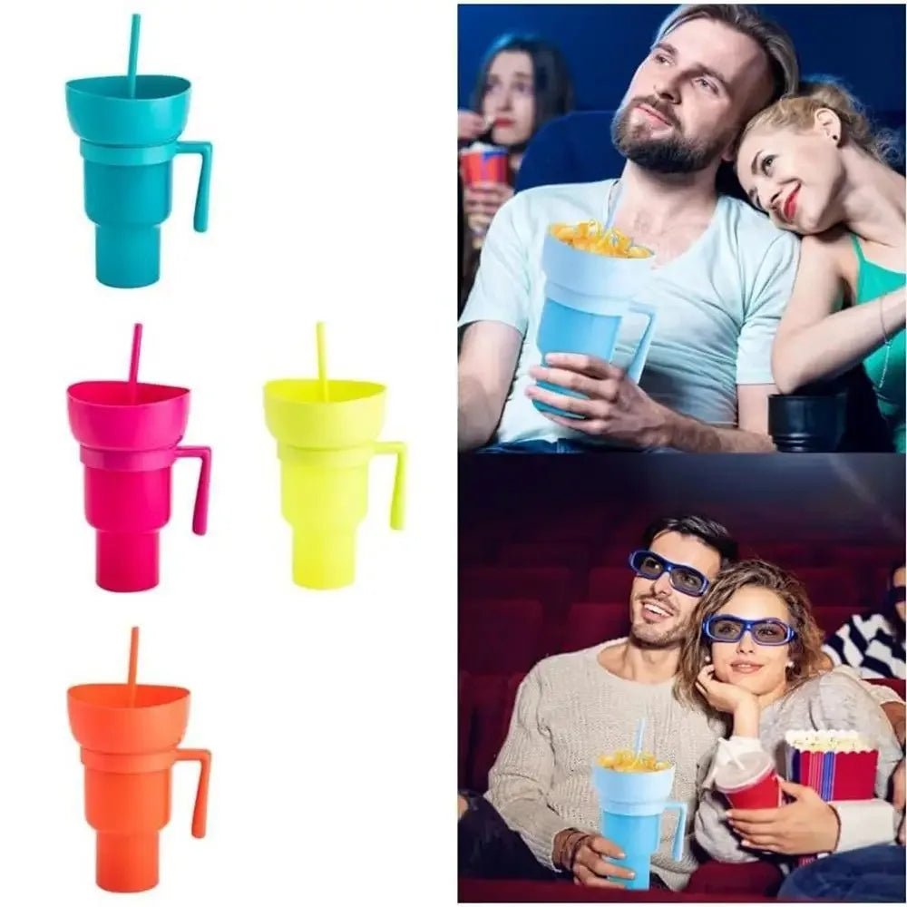 Innovative 2-In-1 Popcorn & Drink Cup with Handle - Portable Design & Multi-Functionality - PureShop
