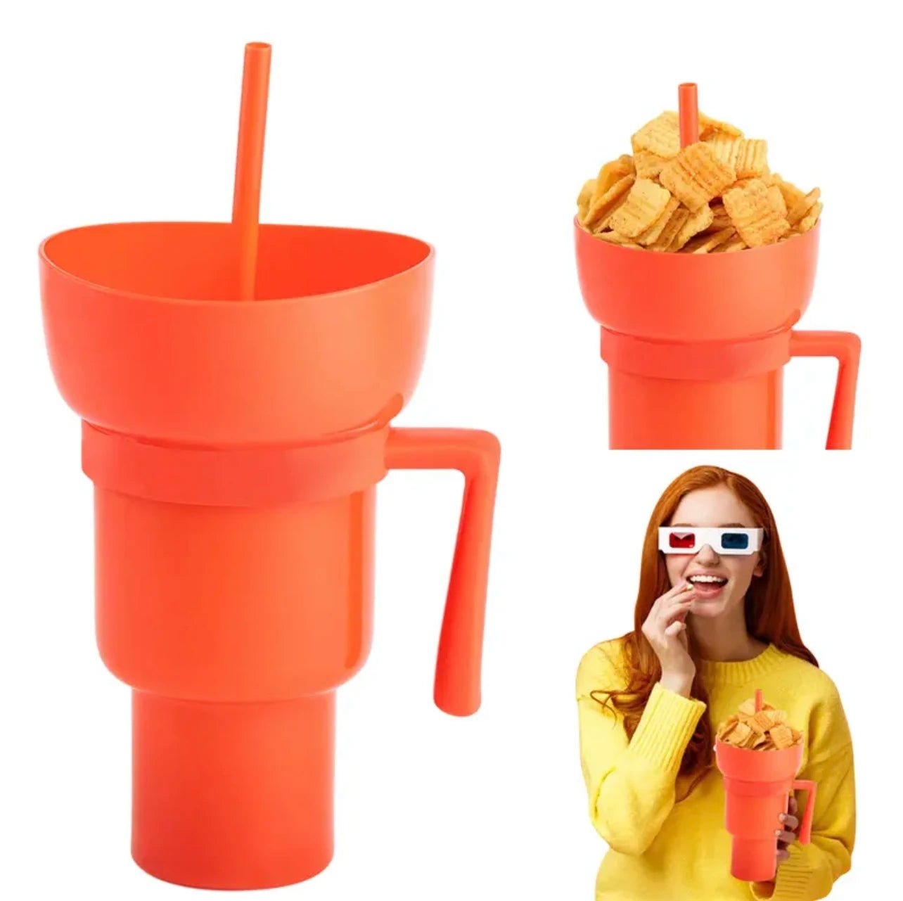 Innovative 2-In-1 Popcorn & Drink Cup with Handle - Portable Design & Multi-Functionality - PureShop