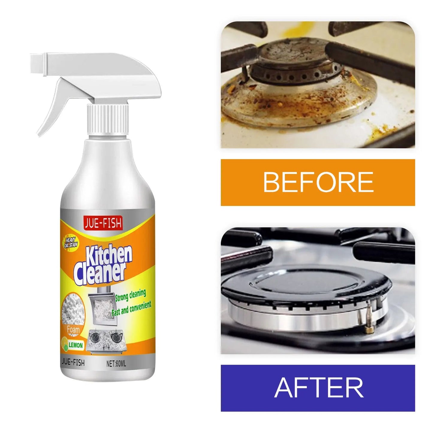 Oil Cleaner Bubble Spray Remover Grease Foam Multipurpose Dirt Oil Cleaning Kitchen Grills Foam Washing Kitchenware Degreaser - PureShop