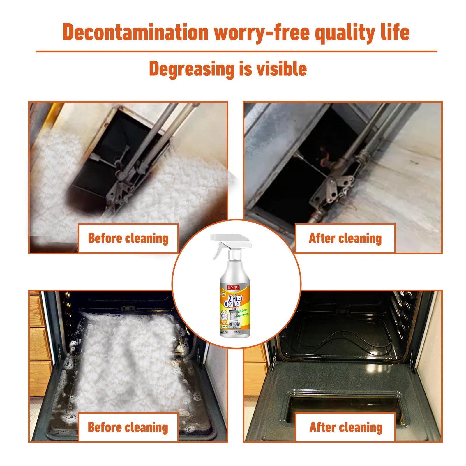 Oil Cleaner Bubble Spray Remover Grease Foam Multipurpose Dirt Oil Cleaning Kitchen Grills Foam Washing Kitchenware Degreaser - PureShop